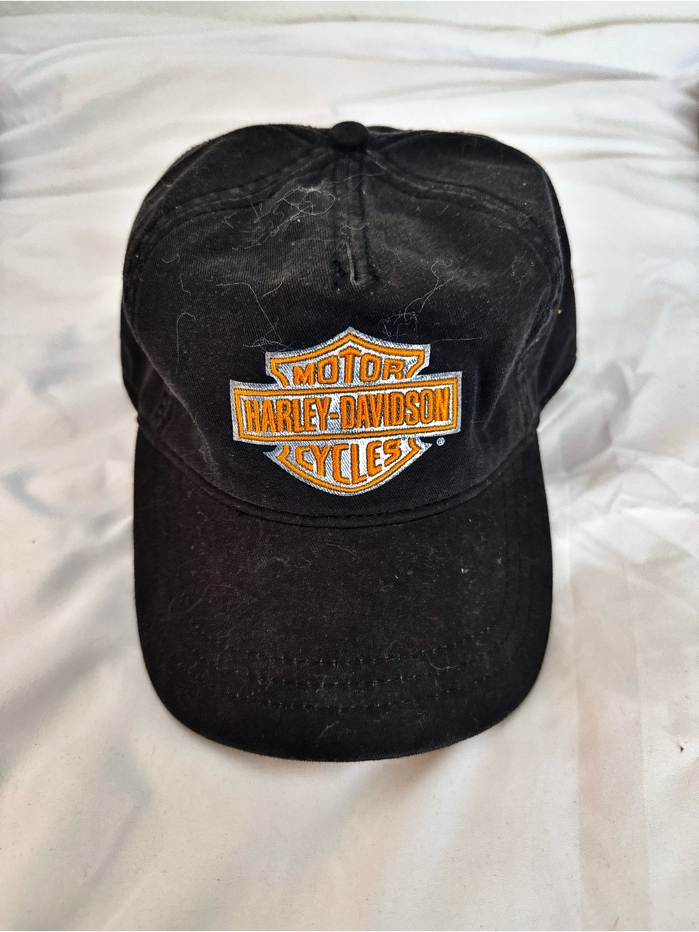 Harley-Davidson Black Cap with Orange Shield Logo